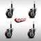 Service Caster 3.5'' SS Maroon Poly Wheel Swivel 3/4'' Expanding Stem Caster Set, 4PK SCC-SSEX20S3514-PPUB-MRN-34-4 - alternate 4